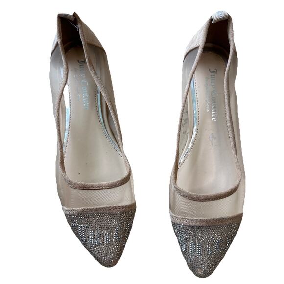 Juicy Couture Shoes - Juicy Couture Penny Champagne Rhinestone Jewel Flat Slip On Shoe 7.5